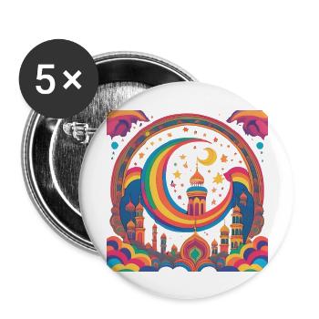 Ramadan Gift Eid Mubarak Islam Allah Muslim - Buttons large 2.2''/56 mm (5-pack) - white - Front
