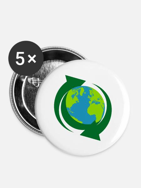Recycling - Buttons groß 56 mm (5er Pack) - Weiß