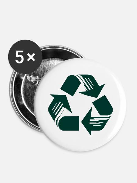 Recycling - Buttons groß 56 mm (5er Pack) - Weiß