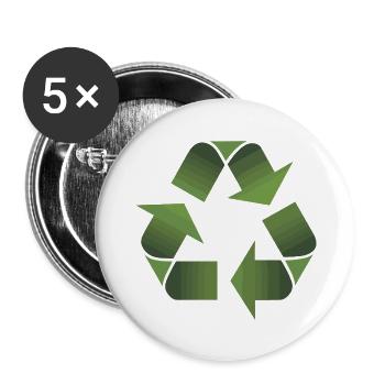 Recycling - Buttons large 2.2''/56 mm (5-pack) - white - Front