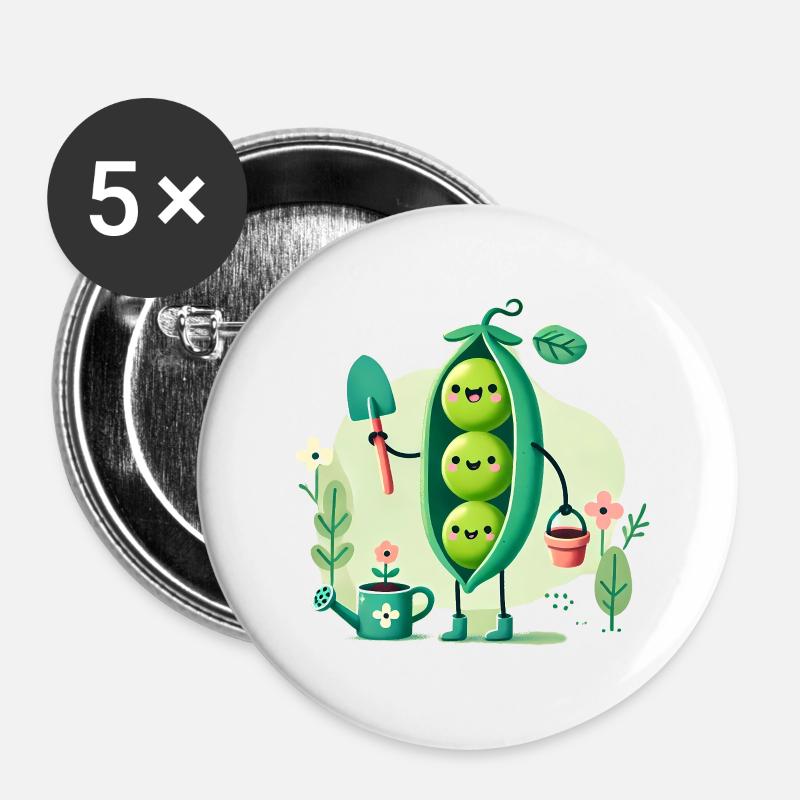 polka dots - Buttons large 2.2''/56 mm (5-pack) - white