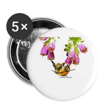 Mosaïque d’abeilles avec effet réaliste - Lot de 5 grands badges (56 mm) - blanc - Devant