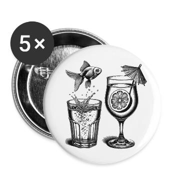 Goldfisch - Buttons groß 56 mm (5er Pack) - Weiß - Vorne