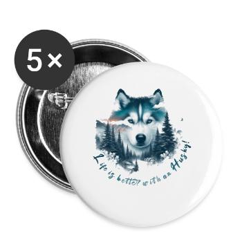 Husky - Buttons large 2.2''/56 mm (5-pack) - white - Front