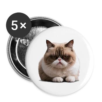 Grumpy Monday Cat, , Monday Grouch - Buttons large 2.2''/56 mm (5-pack) - white - Front