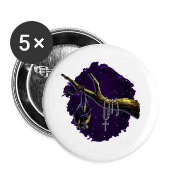 Flughund, Ast, Rosenkränze, closing - Buttons groß 56 mm (5er Pack) - Weiß - Vorne