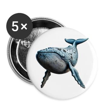 Whale - Buttons large 2.2''/56 mm (5-pack) - white - Front