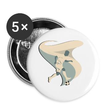 ⚽🔥 Football Passion – Player & Dribble T-Shirt - Buttons large 2.2''/56 mm (5-pack) - white - Front