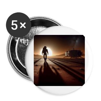 Einsamer Astronaut - Buttons groß 56 mm (5er Pack) - Weiß - Vorne