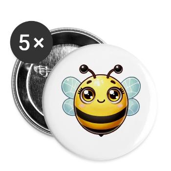 bee - Buttons large 2.2''/56 mm (5-pack) - white - Front