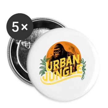 Urban Jungle Logo Couleur - Lot de 5 grands badges (56 mm) - blanc - Devant