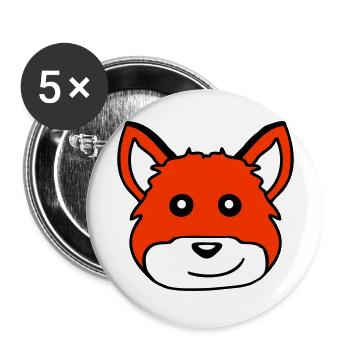 Fox Red Fox Wild Animal Clever Forest Inhabitants - Buttons large 2.2''/56 mm (5-pack) - white - Front