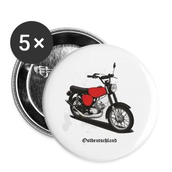 S51 (rouge) // Illustration - Lot de 5 grands badges (56 mm) - blanc - Devant