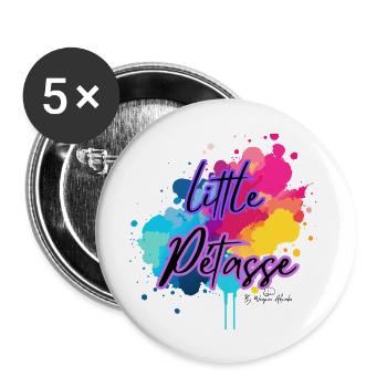 Kleine Pétasse - Buttons groß 56 mm (5er Pack) - Weiß - Vorne