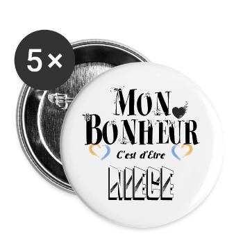 Mon Bonheur C'est d'Etre Nièce - Lot de 5 grands badges (56 mm) - blanc - Devant