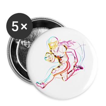 American Football Woman - Buttons large 2.2''/56 mm (5-pack) - white - Front