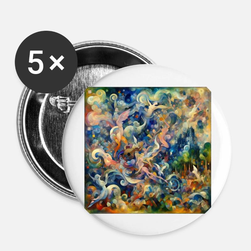 Design Marc Chagall - Buttons large 2.2''/56 mm (5-pack) - white