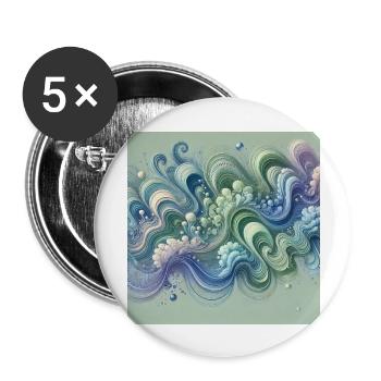 Fließende Harmonie - Buttons groß 56 mm (5er Pack) - Weiß - Vorne