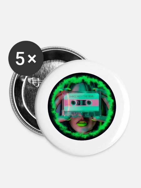 Dance with the Devil V2 - Buttons groß 56 mm (5er Pack) - Weiß