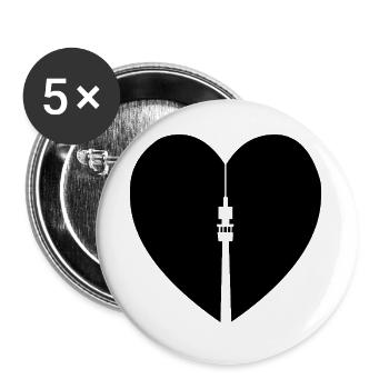 Dortmund mit herz Design , Ruhrgebiet, love DO - Buttons large 2.2''/56 mm (5-pack) - white - Front