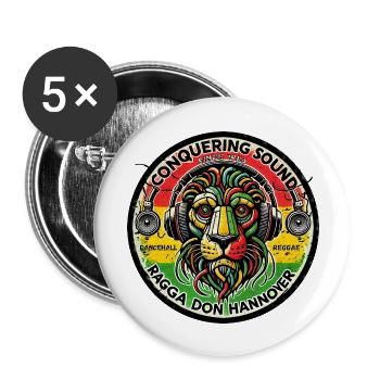 Conquering Sound - Buttons groß 56 mm (5er Pack) - Weiß - Vorne