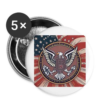 Bitcoin, USA, eagle - Buttons groß 56 mm (5er Pack) - Weiß - Vorne