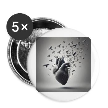Liberated emotions - Buttons large 2.2''/56 mm (5-pack) - white - Front