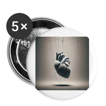 The threads of emotions - Buttons large 2.2''/56 mm (5-pack) - white - Front