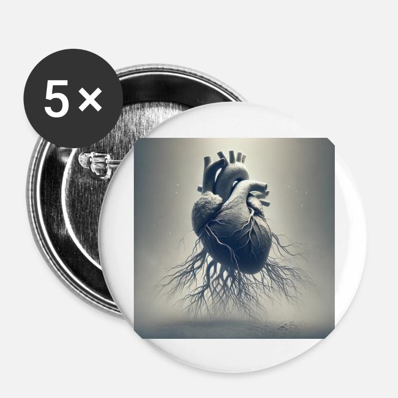 Rooted - Buttons large 2.2''/56 mm (5-pack) - white