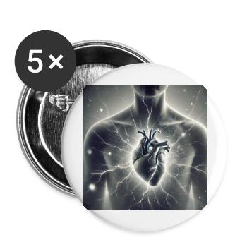Zerbrochene Stärke - Buttons groß 56 mm (5er Pack) - Weiß - Vorne