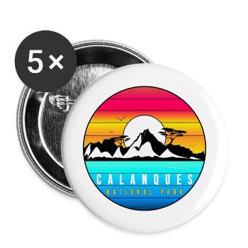 Nature Calanques Marseille Cassis national park - Buttons large 2.2''/56 mm (5-pack) - white - Front