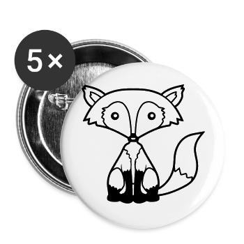 Fox Red Fox Wild Animal Clever Forest Inhabitants - Buttons large 2.2''/56 mm (5-pack) - white - Front