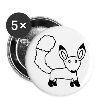 Fuchs Rotfuchs Wildes Tier Schlauer Wald Bewohner - Buttons groß 56 mm (5er Pack) - Weiß - Vorne