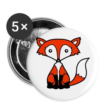 Fox Red Fox Wild Animal Clever Forest Inhabitants - Buttons large 2.2''/56 mm (5-pack) - white - Front
