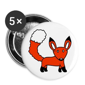 Fox Red Fox Wild Animal Clever Forest Inhabitants - Buttons large 2.2''/56 mm (5-pack) - white - Front