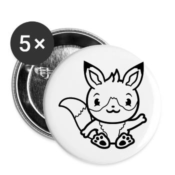 Fuchs Rotfuchs Wildes Tier Schlauer Wald Bewohner - Buttons groß 56 mm (5er Pack) - Weiß - Vorne
