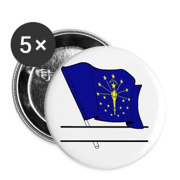 Flag Indiana text banner - Buttons large 2.2''/56 mm (5-pack) - white - Front