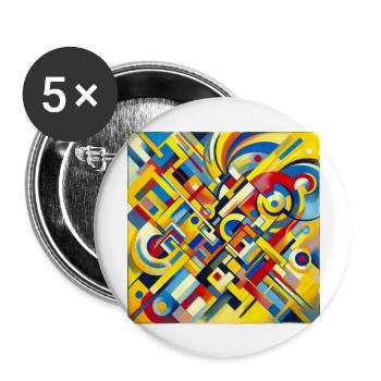 Abstrakte Kunst - Buttons groß 56 mm (5er Pack) - Weiß - Vorne