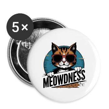Meowdness Cat Sunglasses - Buttons large 2.2''/56 mm (5-pack) - white - Front