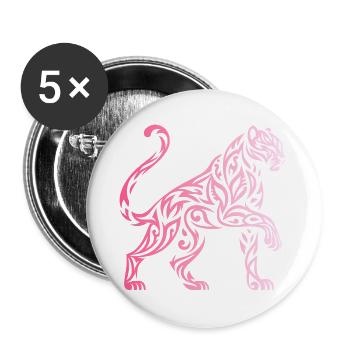 Gradient Tribal Panther - Buttons groß 56 mm (5er Pack) - Weiß - Vorne