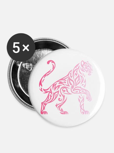 Gradient Tribal Panther - Buttons groß 56 mm (5er Pack) - Weiß