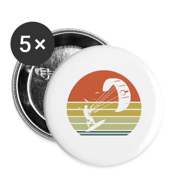 Je peux pas j'ai kitesurf - Lot de 5 grands badges (56 mm) - blanc - Devant