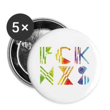 FCK NZS - Buttons large 2.2''/56 mm (5-pack) - white - Front