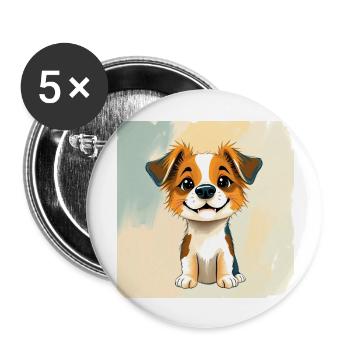 Cute Australian Shepherd - Buttons large 2.2''/56 mm (5-pack) - white - Front