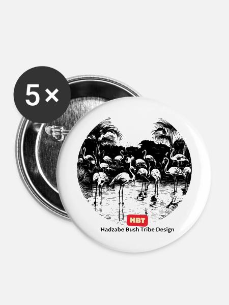 Hadzabe Natur - Buttons groß 56 mm (5er Pack) - Weiß