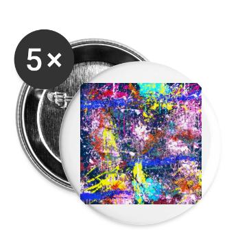 Ein Abstrakte buntes Fleckenbild - Buttons groß 56 mm (5er Pack) - Weiß - Vorne