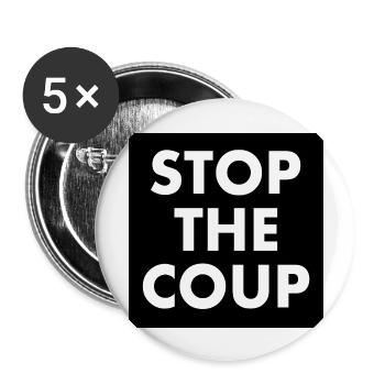 stop the coup - Buttons groß 56 mm (5er Pack) - Weiß - Vorne
