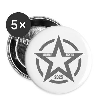 Chasseur militaire - Lot de 5 grands badges (56 mm) - blanc - Devant