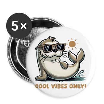 Seal Sunglasses Comic - Buttons large 2.2''/56 mm (5-pack) - white - Front