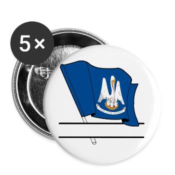 Flag Lousiane text banner - Buttons large 2.2''/56 mm (5-pack) - white - Front